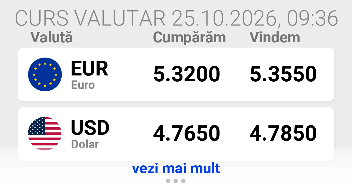 Curs valutar azi HOLUX EXCHANGE UNIRII - COPOSU nr 4