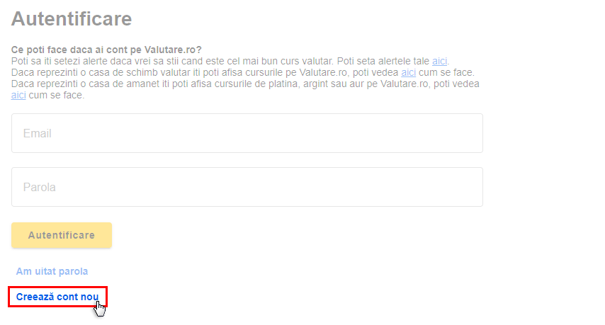 Creeaza cont nou Valutare.ro