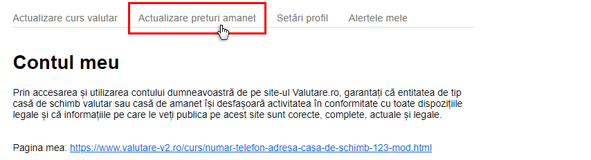 Preturi amanet pe Valutare.ro